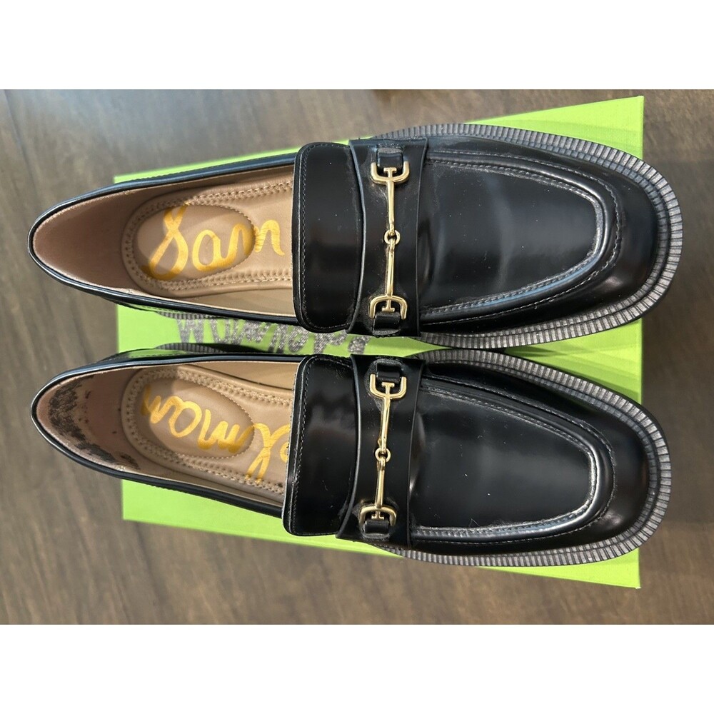 Sam Edelman Women's Black Laurs Lug Sole Loafers Size 8.5 Chunky Platform City